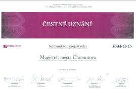 Magistrát byl v rámci soutěže mezi 18 účastníky jediným zástupcem veřejné správy. European Monitor of Government Communication (EMGC) zjišťuje pravidelně úroveň komunikace institucí veřejné správy.