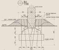 Obr. 4 Sanace podloží spodní stavby (pilíř, opěra) Fig. 4 Sanitation of the subsoil of the substructure (pier, support) ky a 2 x 2,9 m chodníky pro pěší).