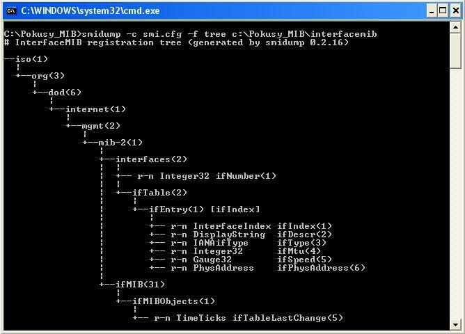 Obr. 18 Vykreslení stromové struktury programem DMH SMIv2 MIB-Compiler Po překladu MIB z jazyka ASN.1 jsou celkem vygenerovány 3 soubory. Dva soubory s příponou *.c a jeden s příponou *.h: 1.