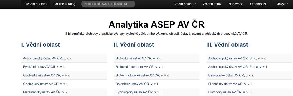 Analytika ASEP http://www.lib.cas.