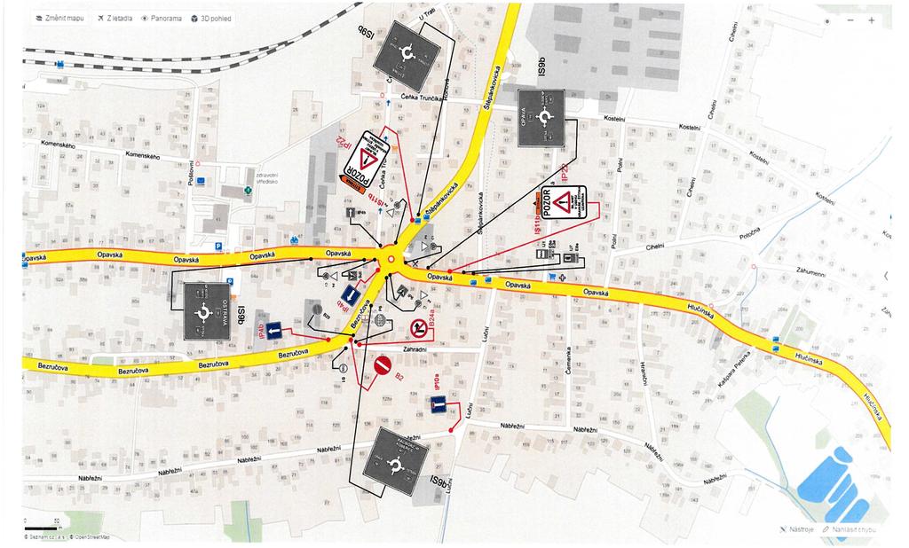 2 Změnit mapu X Z letadla <*> Panorama ii 3D pohled Čeňka Truniiki Kostelní Komenského Komenského zarimjtnl *)l%drako Soavská Opavska Opavská Opavská Opavská Opavská Opavská Opavská