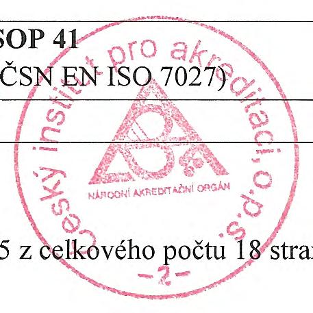 chlóru dopočtem z naměřených hodnot - analytická komerční souprava Merck I Hach 32 Stanovení sušiny a zbytku po SOP32 Odpady, půdy, kaly, žíhání (popele) (ČSN EN 12 879; sedimenty, hnojiva**.