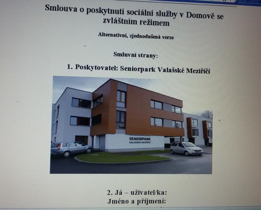 projednané žádosti a uzavření Smlouvy o