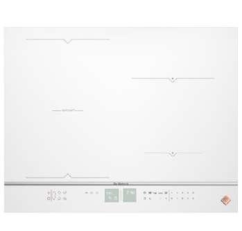 INDUKČNÍ VARNÁ DESKA HORIZONE 65 CM DPI7686WP Provedení bílé sklo + přední dekorativní lišta 4 nezávislé varné zóny: horizone 5 kw, 16 cm / 2,4 kw a 23 cm / 3,7 kw Celkový příkon 7,4 kw 20 stupňů