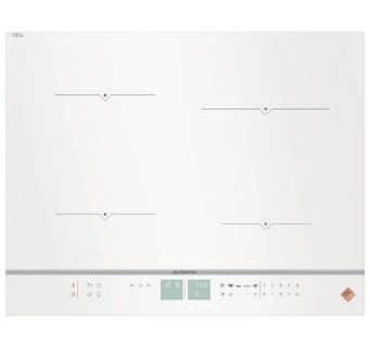 INDUKČNÍ VARNÁ DESKA 65 CM DPI7682X Provedení černé sklo + přední dekorativní lišta 4 nezávislé varné zóny: levá plocha duozone 2 x 18 cm / 3,7 kw, pravá přední 16 cm / 2,4 kw, pravá zadní 23 cm /