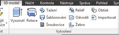 Možnosti modelování: Základní 3D operace: Budeme pro ně potřebovat jeden nebo