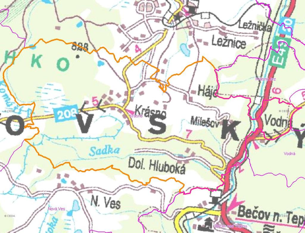 (karta obce: CZ41_117_1) A. NÁZEV OBCE Název části obce (ZSJ): Mapa A: Území obce Přehledová mapka Kód části obce PRVK: CZ41.349.