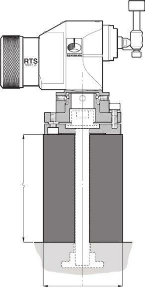 Rozměry sondy RTS (pokračování) Základní informace o sondě RTS Válcový dotek Ø12,7 mm 8 mm Karbid wolframu, tvrdost Rockwell HRC = 75 Čtvercový dotek 19,05 mm x 19,05 mm Keramika, tvrdost Rockwell