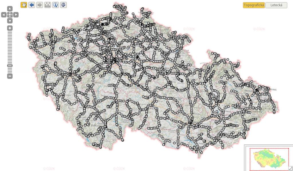 Zobrazení sítě pomocí dopravně významných míst dle vyhlášky UIC 920-2 Standard numerical