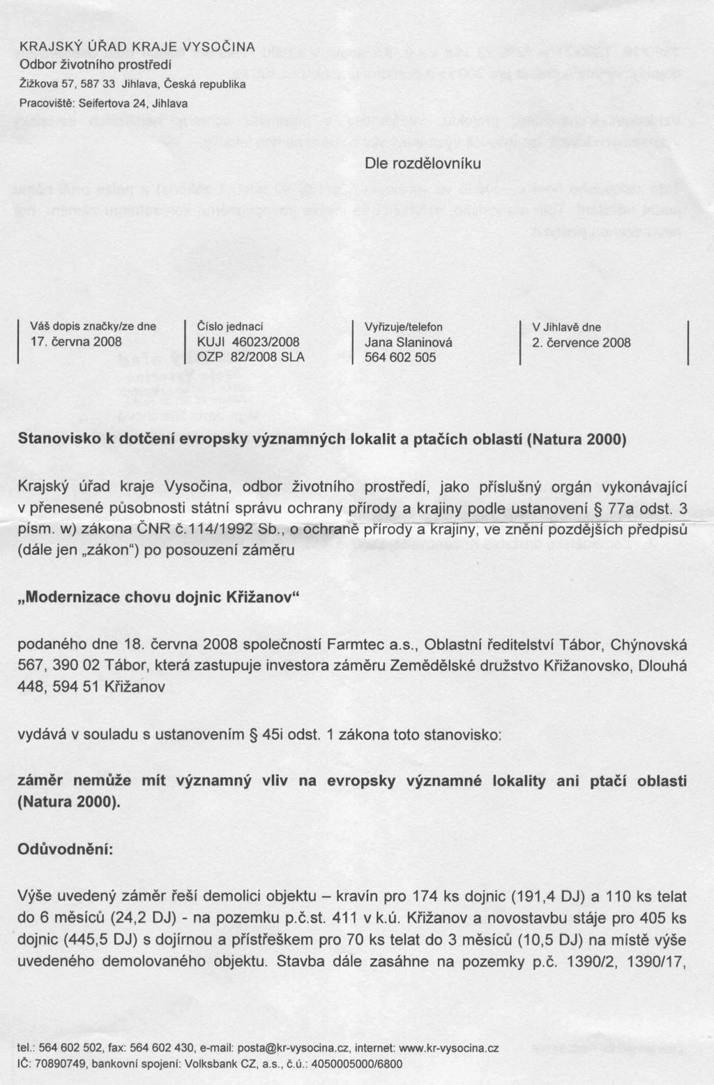Modernizace chovu dojnic Křižanov Strana 45 H.