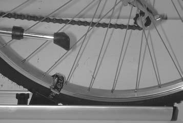 Ensure that you fit the wheel stoppers as a mirror image, since the wheel stoppers are pushed against the wheel from the inside