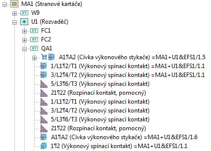 Příloha C 66 C.3.2 Cvičení 3.2 Umístění kontakt stykače Cvičení 3.2 je zam eno na zakreslení kontakt stykače do schématu, p ípadn na zakreslení neumíst ných částí p ístroje z navigátoru P ístroje. C.3.2.1 Kontakty stykače jako symbol První zp sob zakreslení výkonových spínacích kontakt stykače je jejich vložení jako symbol a následné pojmenování podle p edlohy.