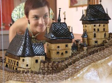 Přesně 250 cm vysoký dort vyrobili zaměstnanci cukrářské výroby firmy Adélka, kteří sladkost poskládali z dvaceti pater.