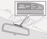Bezpečnost Aktivace/deaktivace airbagu (SRS) Kontrolka ukazuje, že airbag spolujezdce (SRS) je deaktivován. PACOS (volitelná výbava) Airbag (SRS) předního spolujezdce je možné deaktivovat.