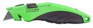 Ulamovací nůž RECA ultra Safety Ulamovací nože RECA Safety s automatickým stažením čepele pro maximální nároky na bezpečnost Čepel se automaticky stáhne do pouzdra zpět, jakmile ztratí kontakt s