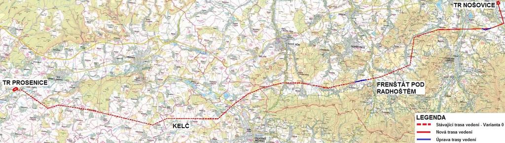 Vedení je plánováno v trase stávajícího vedení s označením V403, mimo dílčí úpravy trasy v obci Mořkov a úseku Palkovice Nošovice. Celková délka je cca 80 km.