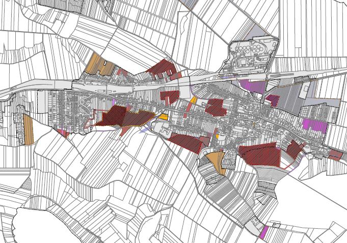 lokalita B lokalita A Obr. 2 Výřez základního členění Střelic červeně navržené plochy bydlení, zdroj viz. [3] 4.