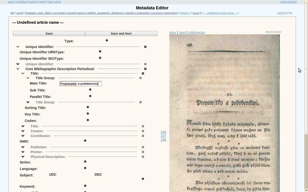 Vytvářet článková metadata a publikovat je v Krameriu verze 3 lze pomocí metadatového editoru vyvinutého v MZK v projektu hrazeném z VISKu 3 Obálky knih a metadatový editor.