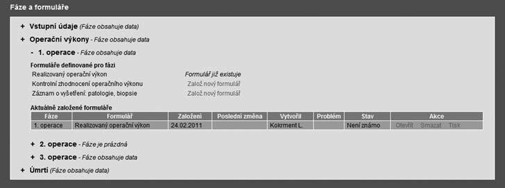 Tato data umožňují velmi efektivně plánovat léčebnou zátěž pro zdravotnická zařízení i plátce zdravotní péče. Informační sekce portálu - klinický registr Jedním z klíčových výstupů projektu Rektum.