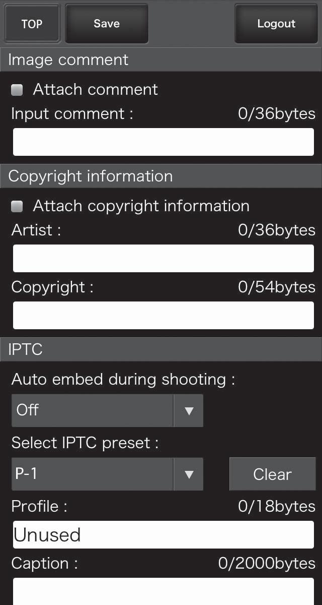 Okno pro úpravu textu Okno pro úpravu textu, které se používá k úpravám komentářů ke snímkům, informací o autorských právech a informací IPTC uložených ve fotoaparátu, lze zobrazit výběrem položky
