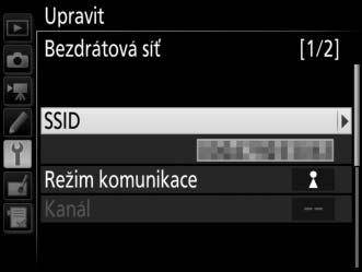Bezdrátová síť Tato položka umožňuje provádět následující nastavení: SSID: Slouží k zadání názvu sítě (SSID), ve které se nachází hostitelský počítač nebo server ftp.