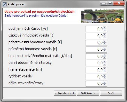 Parametry pro pojezd po nezpevněných plochách B.