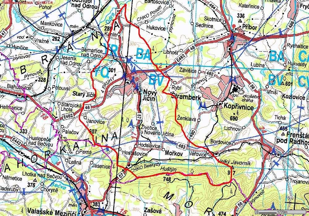 3 OBECNÁ CHARAKTERISTIKA POVODÍ JIČÍNKY Povodí Jičínky se nachází v Moravskoslezkém kraji (okres Nový Jičín). Jižní část rozvodnice povodí Jičínky je součástí rozvodnice I.