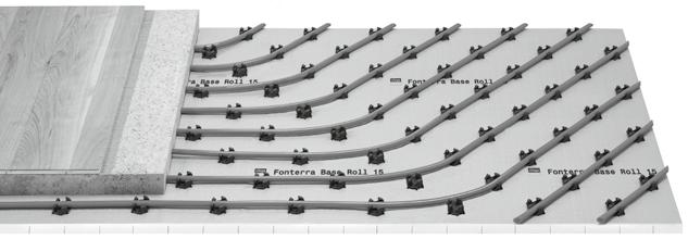 temperování R1 Fonterra Base, Roll 15 Rolovatelné nopové desky se speciálními svorkami na trubky k upevnění trubek v libovolném směru pokládky.
