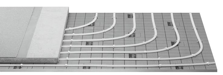 Fonterra Tacker Flexibilní systém upínacích desek s tepelnou a kročejovou izolací. Spojení desek pomocí přesahu povrchové vrstvy a slepením spár.