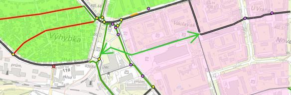 11. Cyklo propojení Vávlavské nám. Železničářů. Jedna z nejvytíženějších kladenských cyklotras směřuje z kročehlavského sídliště na Sletiště.