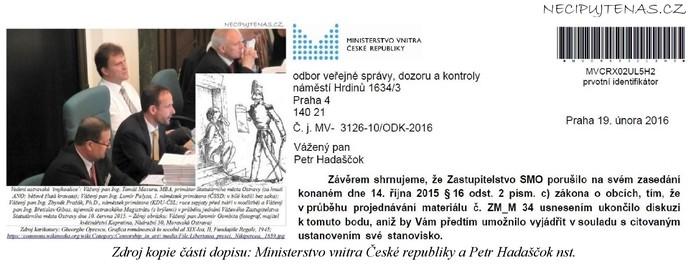 NECIPUJTENAS.CZ správy, dozoru a kontroly Ministerstva vnitra České republiky, který vede Vážená paní Ing. Marie Kostruhová (MV ČR řídí Vážený pan ministr Bc.