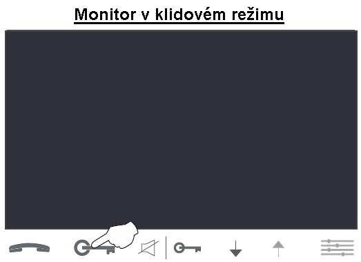 Uskutečnění audio a video komunikace s vybraným vstupním panelem Stiskněte tlačítko. Na displeji se zobrazí symbol.