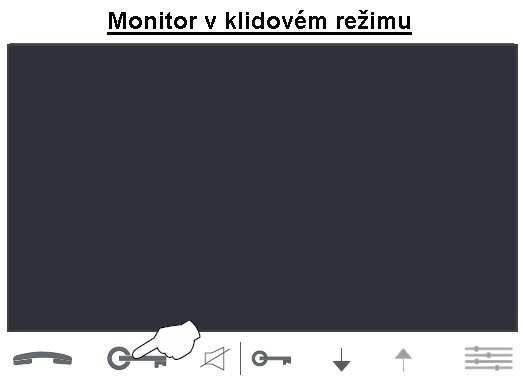 Uskutečnění audio a video komunikace s vybraným vstupním panelem Stiskněte tlačítko. Na displeji se zobrazí symbol.