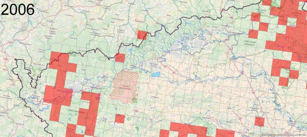 Bulletin VYDRA, 17: 54 57 (2018) Zpráva mapování (Poledník a kol. 2007, Obr. 1) vydry zaznamenány směrem na západ, jih i východ.