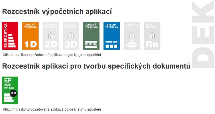 Spuštění 2/2 V nové kartě se otevře rozcestník aplikací