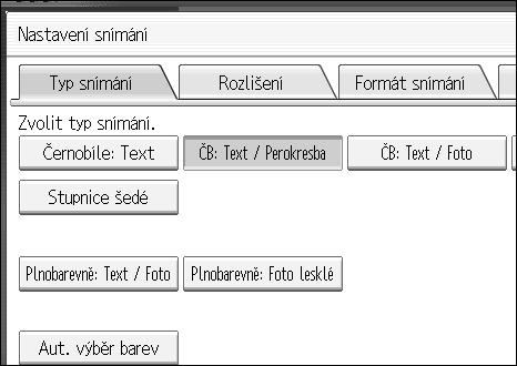 Nastavení snímání V této èásti je vysvìtleno, jak provádìt nastavení  A