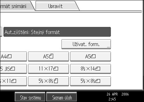 Poloôky pro zadání nastavení skenování C Stisknìte tlaèítko [Uôivat. form.].