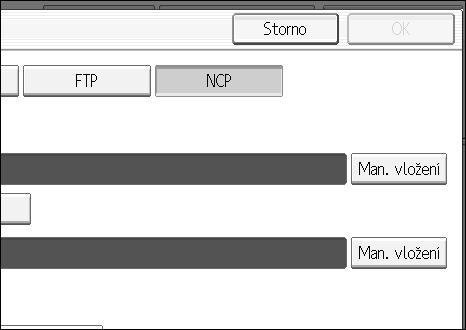Zadání cílovîch sloôek pro skenování do sloôky Odeslání souboru na server NetWare nebo podle NDS. V této èásti je popsáno zadání cílovîch sloôek pro odeslání souborù podle NDS nebo na server FTP.