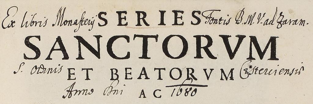 Ex libris Monasterij Fontis B.M.V.