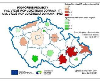 Kč 26 podpořených projektů = 287 podpořených vozidel pro veřejnou dopravu: 65 EL autobusů, 48 trolejbusů, 28