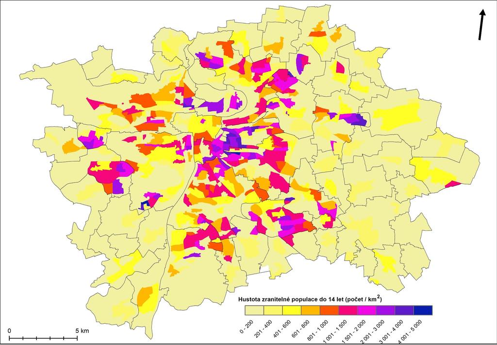 Expozice zranitelné populace - heatwaves Hustota