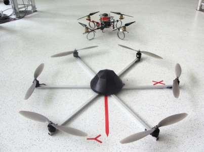 Multirotory na ÚAMT 15 6 rotorů, pevnější konstrukce Primárně vyšší nosnost (až 3