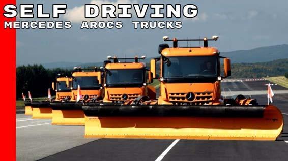 Zkouška platooningu technologických vozidel Arocs Vozidla s autonomním řízením testována v Norsku od 10/2017 Dálkové řízení a kontrola RTI Remote Truck Interface dovoluje propojení až 14 vozidel