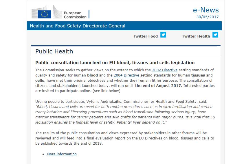 Možnost zapojení do veřejné konzultace 35 http://ec.europa.