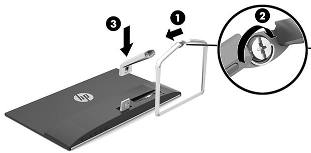 Nastavení monitoru Instalace podstavce monitoru DŮLEŽITÉ: Nedotýkejte se povrchu LCD panelu, mohlo by to vést k jeho poškození.