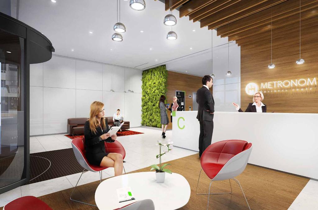 Nové MOŽNOSTI Zelené stěny a prostorné řešení lobby udělají skvělý dojem na Vaše návštěvy.