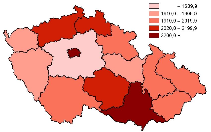 2008 V průměru připadalo v ČR 2 036 hospitalizovaných na akutních