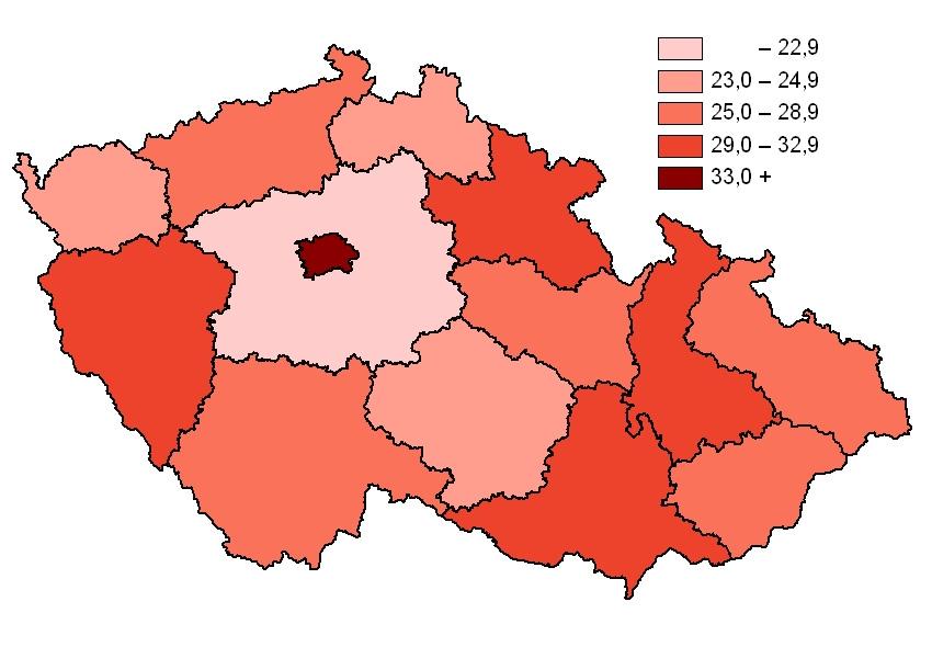 obyvatel -nejvíce v Praze: více než 54 lékařů na 10 tis.