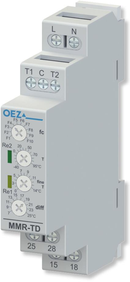 MMR-, MMR-TD Minia MOITOROVACÍ REÉ MMR, 5SV8 Popis MMR- Svorky a pro připojení napájecího napětí U c c: AC 230 V.