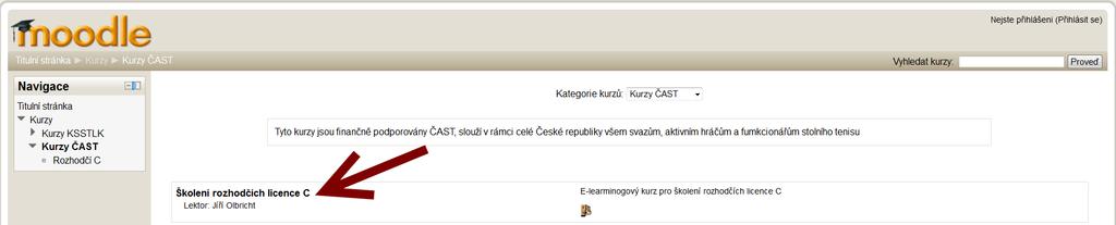 zakončení kurzu, prodlužuje přístupy, a vykonává další potřebné úkony. 9 Návod k přihlášení Po načtení webové stránky kurzu http://mphxp2.xprofiler.ch/moodle/ klikněte na Kurzy ČAST.